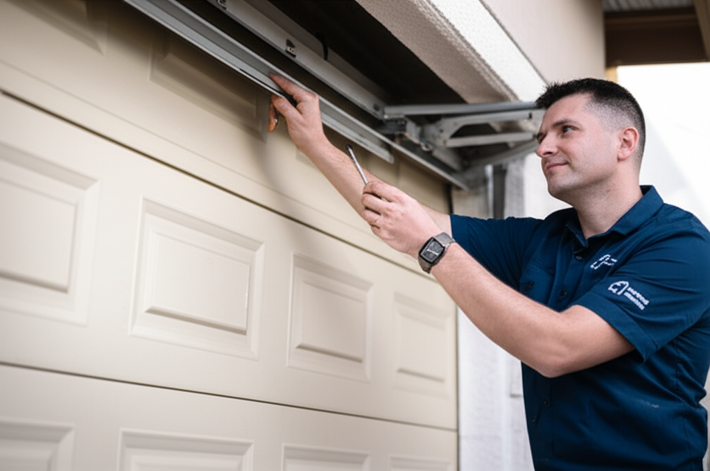 Professional garage door technician